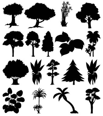 Bitki ve ağaç silueti çizimi