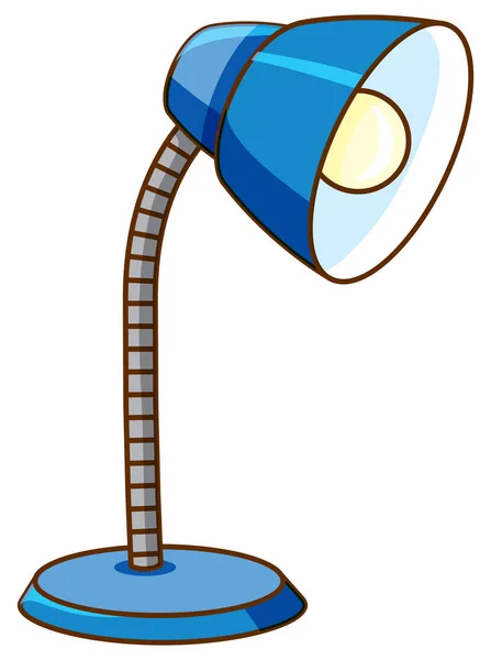 Bureaulamp Blauwe Kleur Witte Achtergrond Illustratie — Stockvector