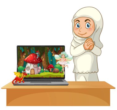 Bilgisayar masaüstü resimlemesinde peri masalı