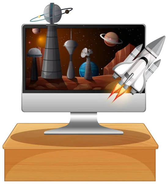 Galaxy Achtergrond Computer Scherm Illustratie — Stockvector