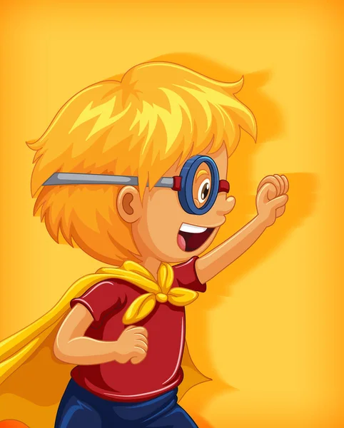Junge Trägt Superhelden Mit Würgegriff Position Cartoon Figur Porträt Isolierte — Stockvektor