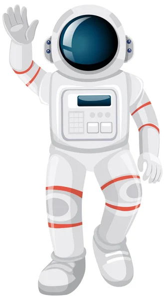 Isolerad Astronaut Tecknad Vit Bakgrund Illustration — Stock vektor