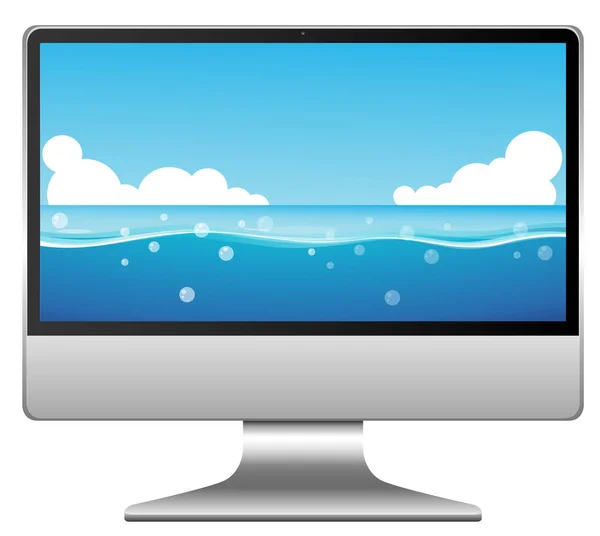 Scena Dell Acqua Sul Desktop Del Computer Illustrazione — Vettoriale Stock