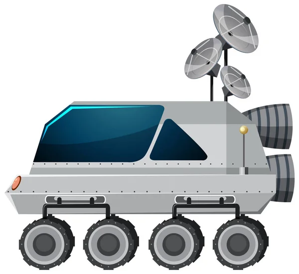 Vehículo Lunar Itinerante Aislado Sobre Fondo Blanco Ilustración — Vector de stock