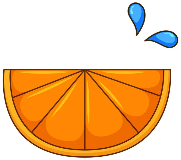 Egy Szelet Narancs Fehér Háttér Illusztráció — Stock Vector