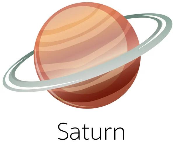 Saturno Aislado Sobre Fondo Blanco Ilustración — Vector de stock