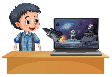 Bilgisayar ekranında Galaxy arkaplanı