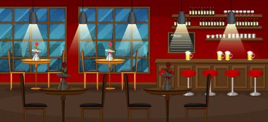 Bar ve restoranın arka plan çizimi