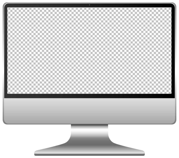 Icono Computadora Pantalla Blanco Aislado Ilustración Fondo Blanco — Archivo Imágenes Vectoriales