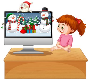 Bilgisayar masaüstü resimlemesinde Xmas teması