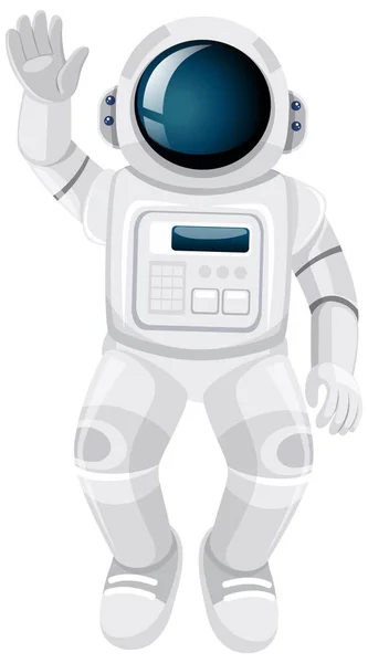 Izolovaný Astronaut Kreslený Bílém Pozadí Ilustrace — Stockový vektor