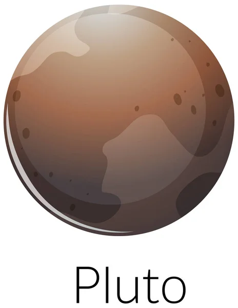 Pluto Aislado Sobre Fondo Blanco Ilustración — Archivo Imágenes Vectoriales