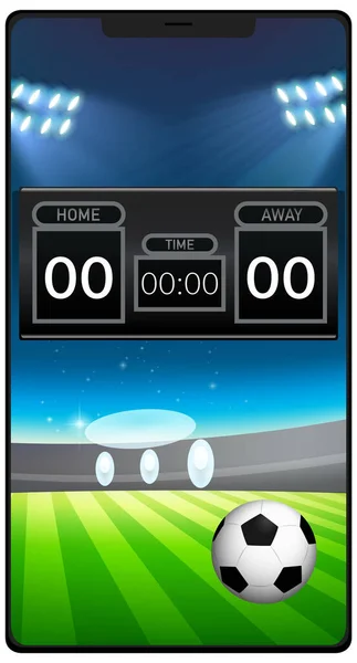 Football Match News Smartphone Screen Isolated Illustration — Stock Vector