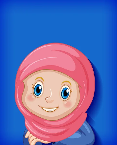 Happy Muslim Girl Cartoon Character Illustration — Stock Vector