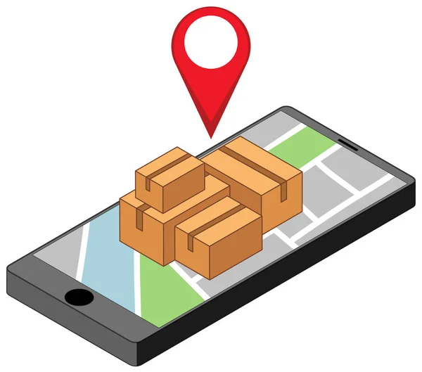 Locatie Pin Mobiele Applicatie Pictogram Illustratie — Stockvector