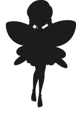 Beyaz arkaplandaki siluet perisi karakteri