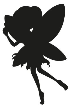 Beyaz arkaplandaki siluet perisi karakteri