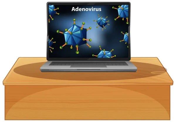 Adenovirus Obrazovce Počítače — Stockový vektor