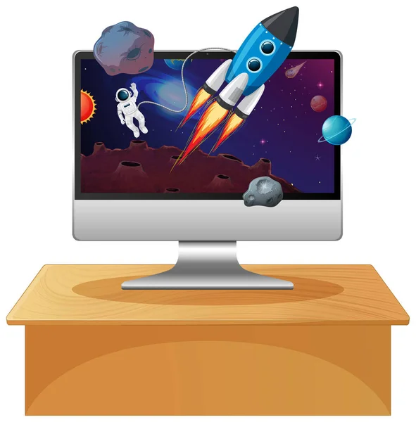 Galaxy Achtergrond Computer Scherm Illustratie — Stockvector