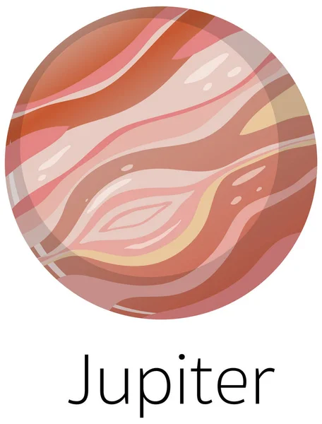 Isolated Jupiter White Background Illustration — Stock Vector