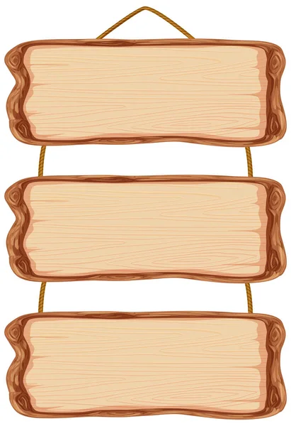 白い背景のイラストの木板の空白の看板テンプレート — ストックベクタ