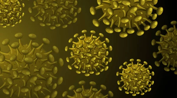 Coronavirus Struttura Giallo Sfondo Illustrazione — Vettoriale Stock