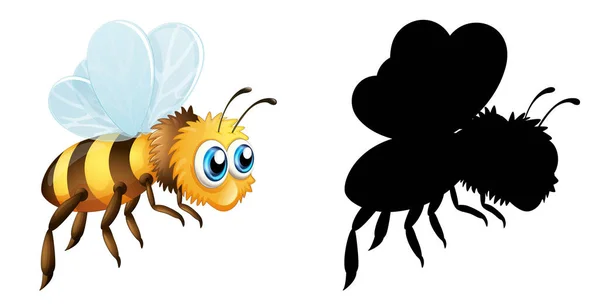 Conjunto Personajes Dibujos Animados Insectos Silueta Sobre Fondo Blanco Ilustración — Vector de stock