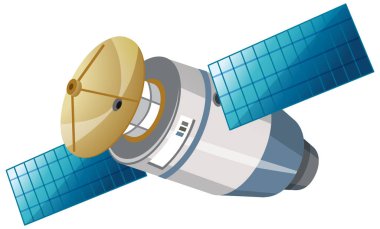 Beyaz arkaplan illüstrasyonunda izole uydu