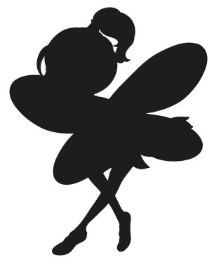 Beyaz arkaplandaki siluet perisi karakteri