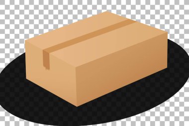 Karton kutu kapalı karikatür biçimi illüstrasyonu