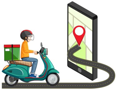 Mobil uygulama simgesi illüstrasyonundaki konum broşu