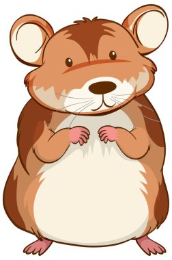 Sevimli hamster çizgi film karakteri çizimi