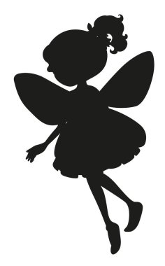 Beyaz arkaplandaki siluet perisi karakteri