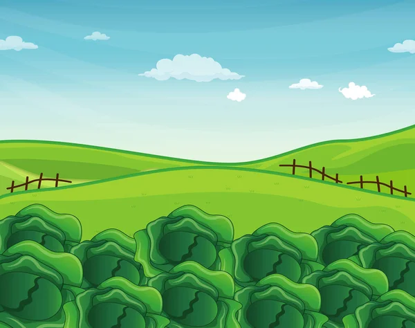 Paisaje Naturaleza Verde Con Ilustración Fondo Escena Col — Vector de stock