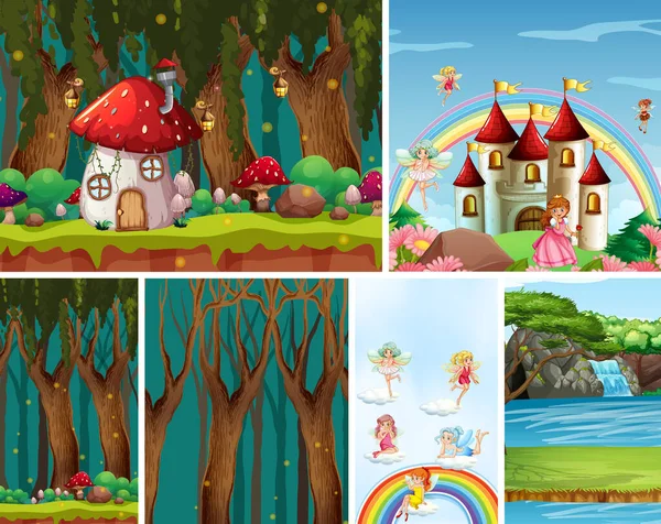 Doğanın fantezi mekanları ve fantezi karakterleri olan altı farklı fantezi dünyası.