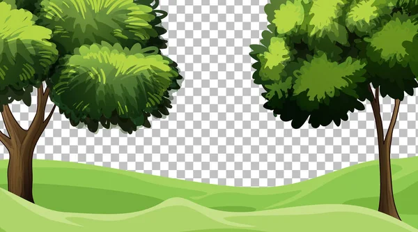 Paisaje Escena Naturaleza Blanco Sobre Fondo Transparente Ilustración — Vector de stock