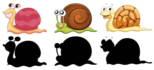 昆虫漫画のキャラクターのセットと白の背景イラストのシルエット — ストックベクタ