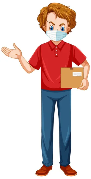 Delivery Man Wearing Uniform Illustration — Stock Vector