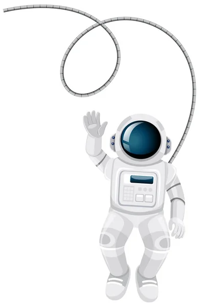 Isolated Astronaut Cartoon White Background Illustration — Stock Vector