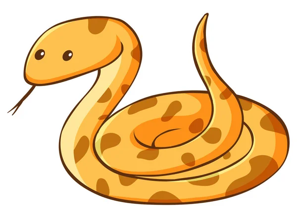 Snake Stripfiguur Witte Achtergrond Illustratie — Stockvector