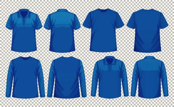 Conjunto Diferentes Tipos Camisa Mismo Color Ilustración — Vector de stock