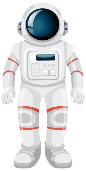 Isolerad Astronaut Tecknad Vit Bakgrund Illustration — Stock vektor