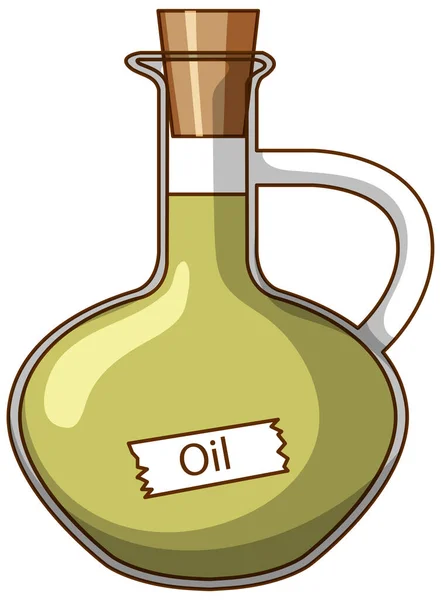 Aceite Oliva Frasco Ilustración — Vector de stock