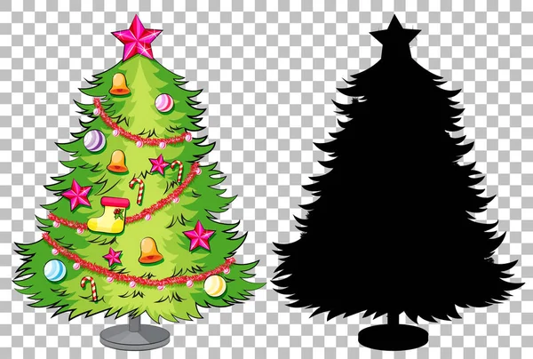 Set Von Weihnachtsbaum Auf Transparentem Hintergrund Illustration — Stockvektor