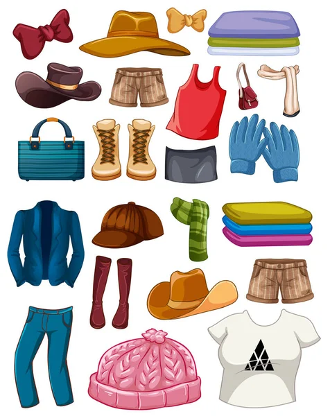 Beyaz arkaplan resimlerinde moda kıyafetleri ve aksesuarları