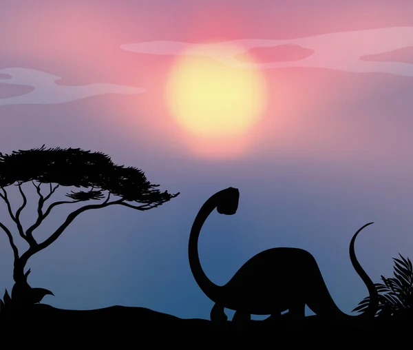 Dinosaurier Der Natur Hintergrund Illustration — Stockvektor