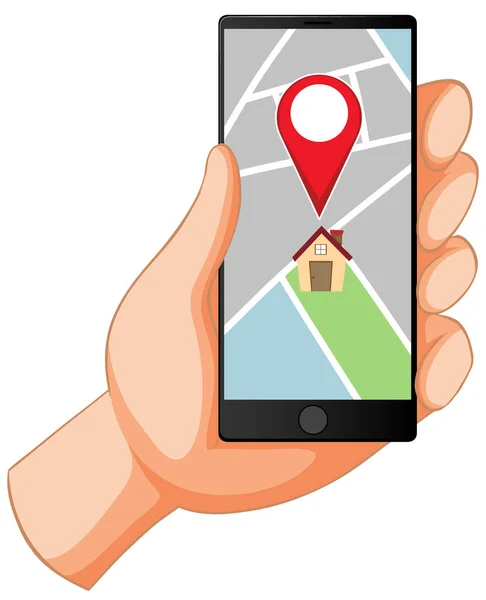 Broche Localisation Sur Illustration Icône Application Mobile — Image vectorielle