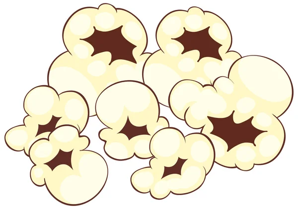 Izolovaný Popcorn Bílém Pozadí Ilustrace — Stockový vektor