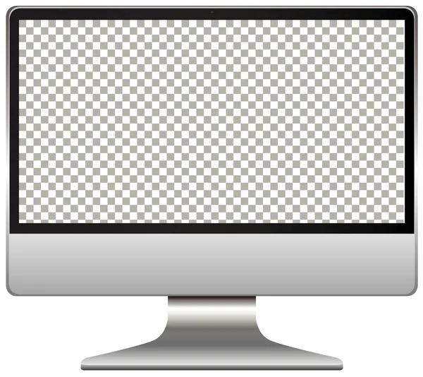 Computermonitor Mit Transparentem Desktop Hintergrund — Stockvektor