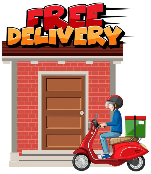 Fast Free Delivery Logo Illustration — Stock Vector